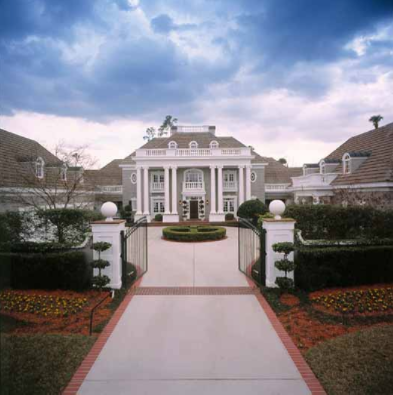 Greek Revival house plans: Greek Revival house plan exterior with full-height columns, a pediment, and symmetrical | Monster House Plans